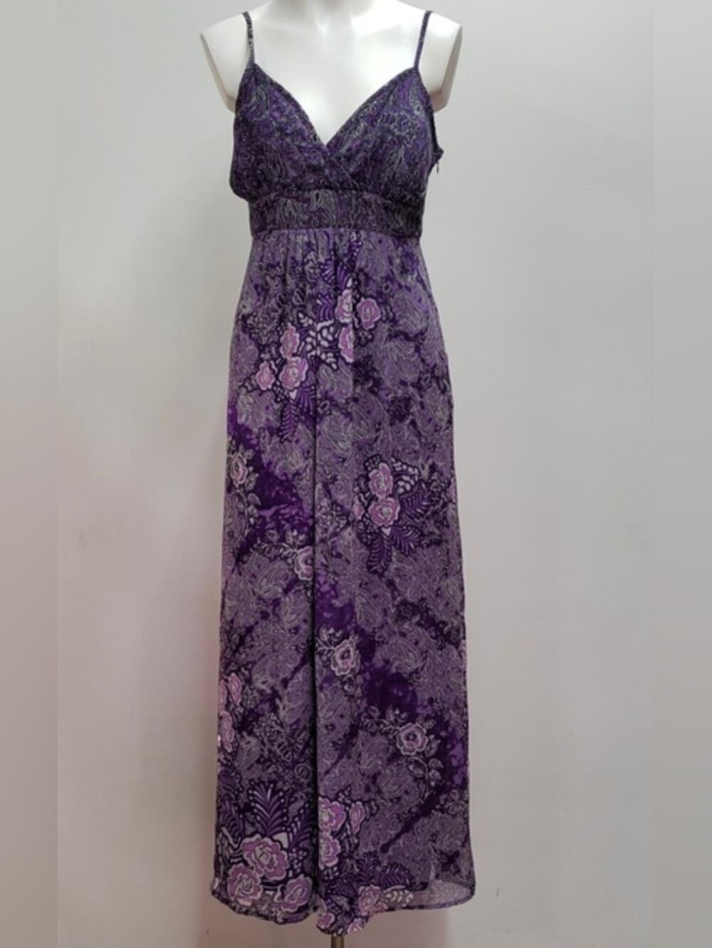 Apt. 9 Empire Waist Maxi Dress Purple Laced Women's Medium Wimsigoth Y2K Timeles